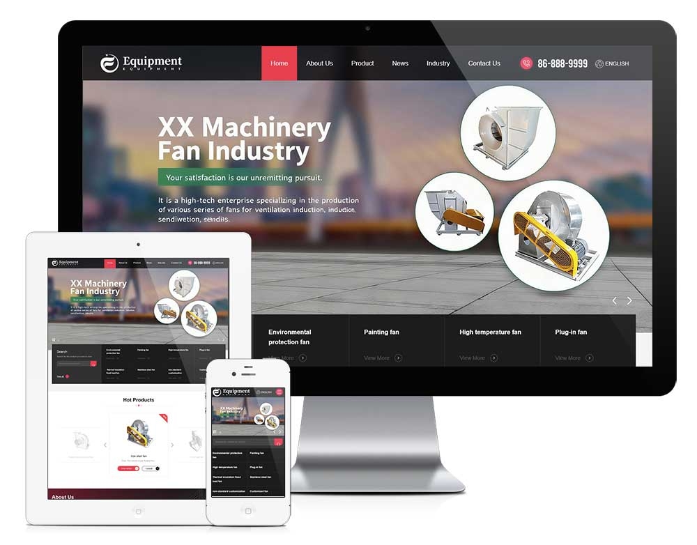 外贸询盘机械设备自适应模板 Z914（风机设备）