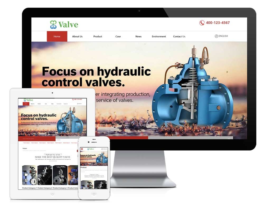 外贸询盘版机械设备自适应模板z1001（机械阀门）