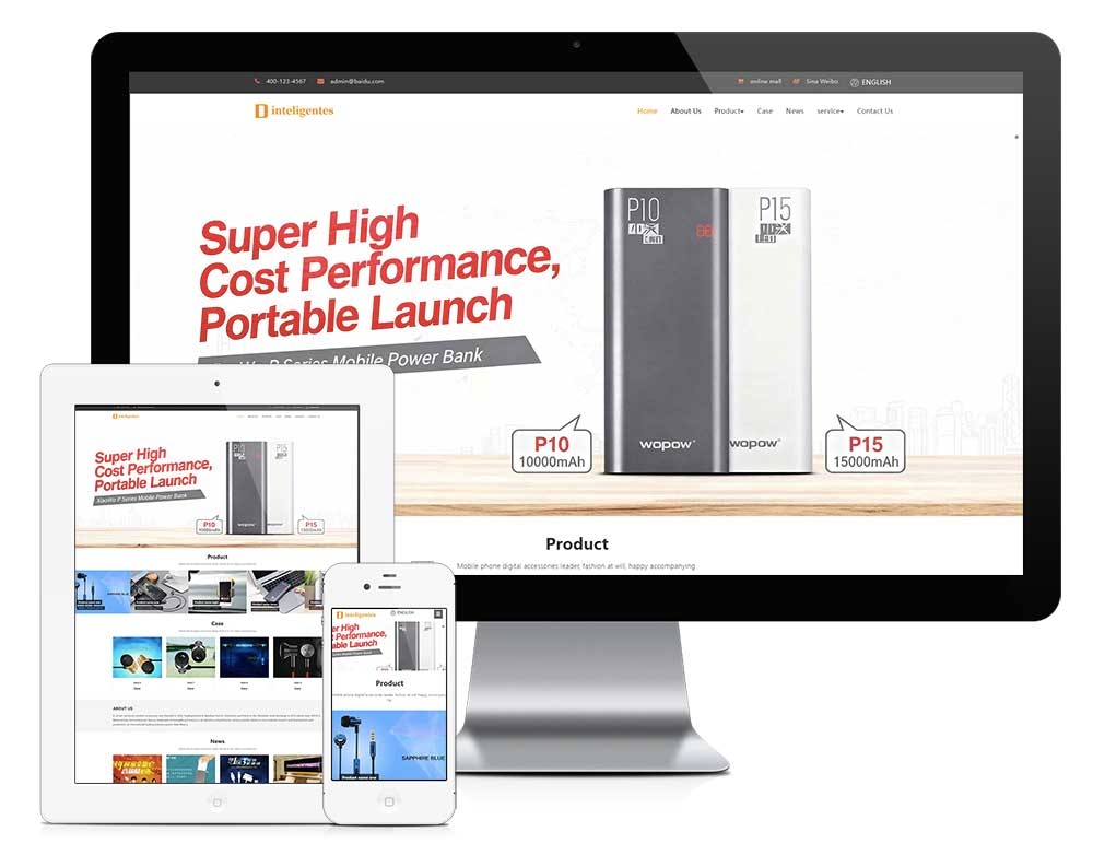 响应式询盘版电脑手机网站模板 z1038（电脑手机）