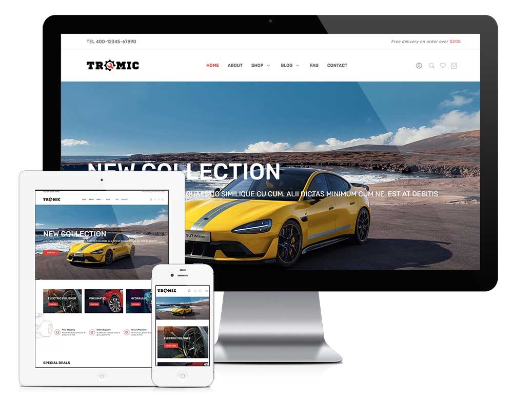 响应式外贸商城版网站模板 z812（汽车轮胎）