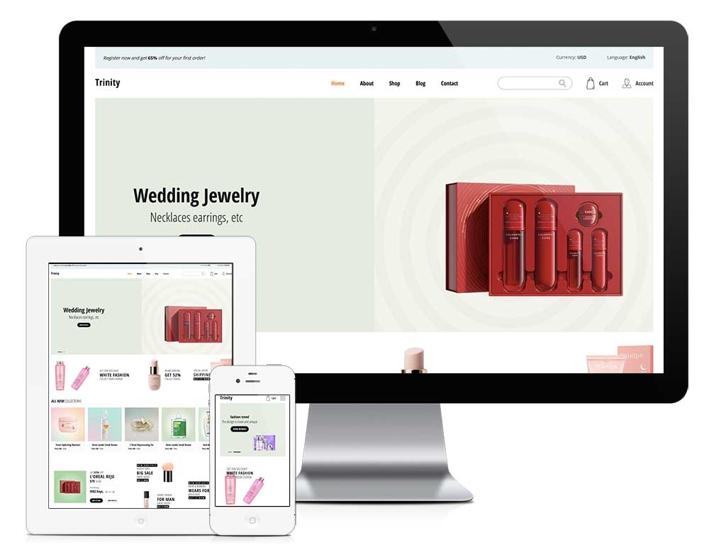 响应式外贸商城版网站模板 z831（日用百化）