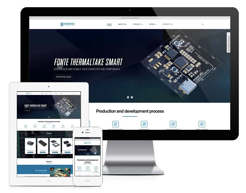 外贸询盘版电子电器自适应模板z682（电子元件）