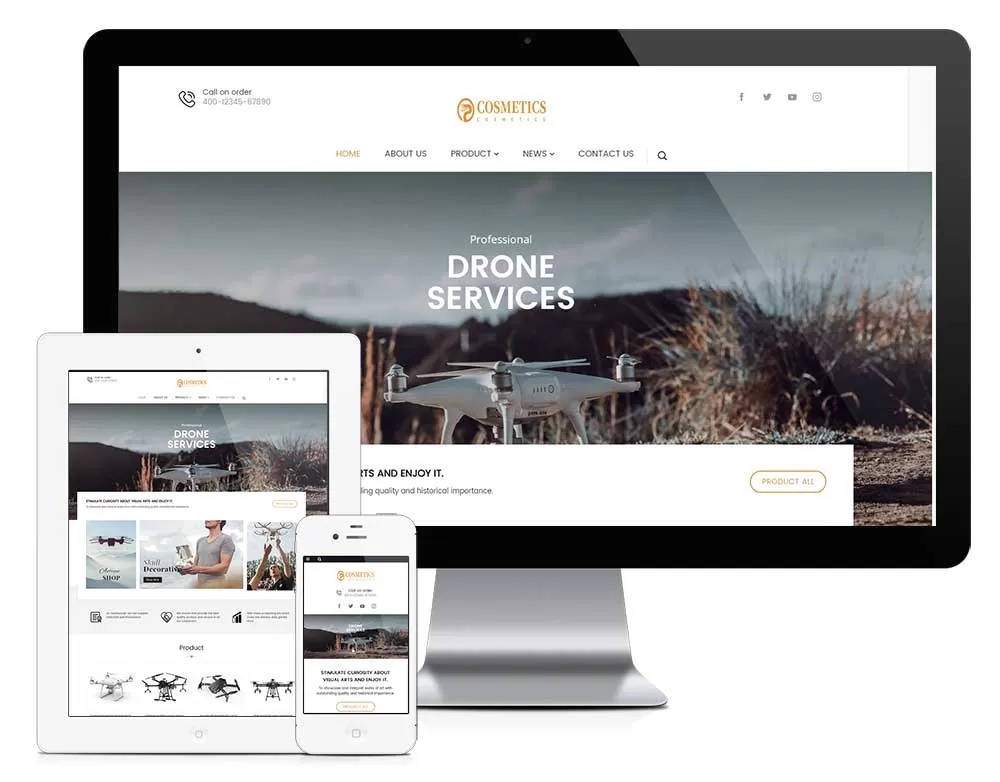 外贸询盘版电子电器自适应模板z683（智能设备）